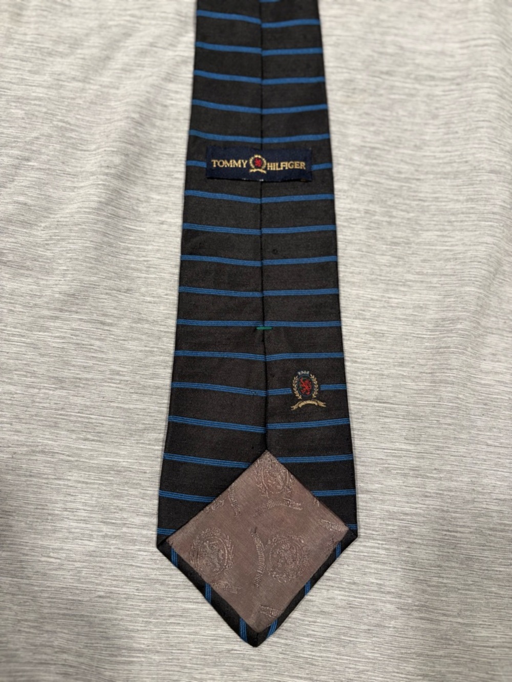 Tommy Hilfiger Black Tie with Blue Stripes - Picture 4 of 4